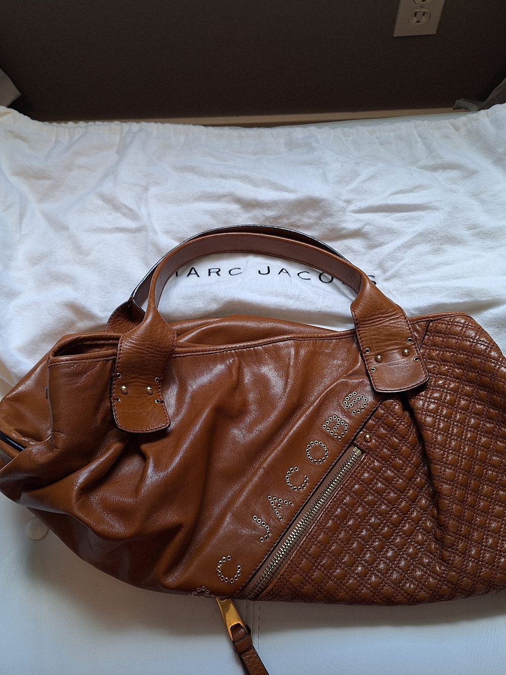 Marc Jacobs Cognac Quilted Leather Shoulder Bag - Picture 7 of 13
